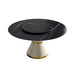 59.05" Modern Artificial Stone Round Carbon Steel Base Dining Table, Can Accommodate 6 People, Artificial Stone Turntable - White / Black Home Essentials