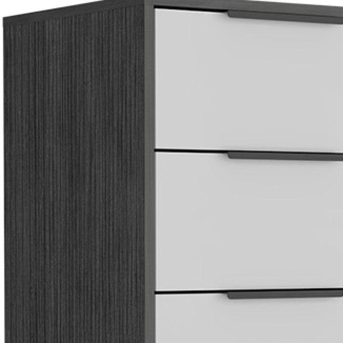 Five Drawer Standard Chest - White And Gray