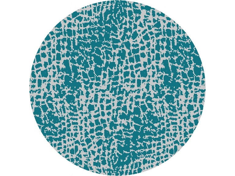 8' Machine Woven UV Treated Animal Print Indoor / Outdoor Round Area Rug - Teal