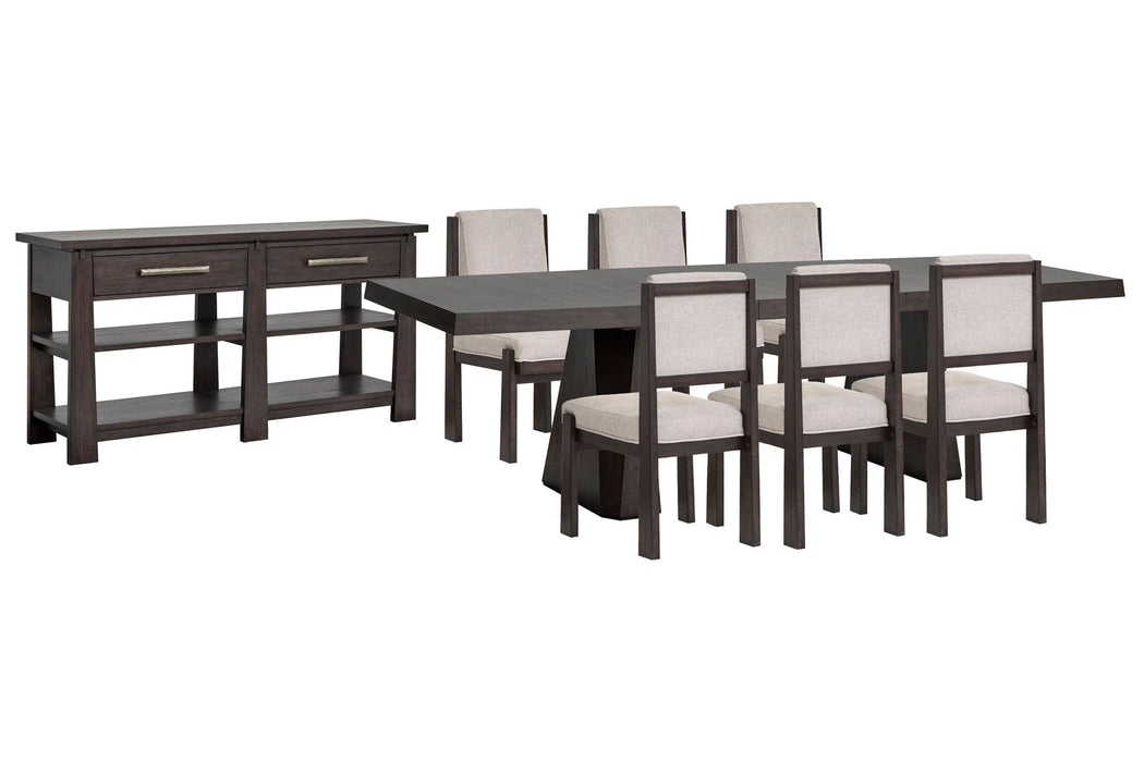 Tauren - 8 Piece Extendable Double Pedestal Dining Table Set Magnussen Furniture