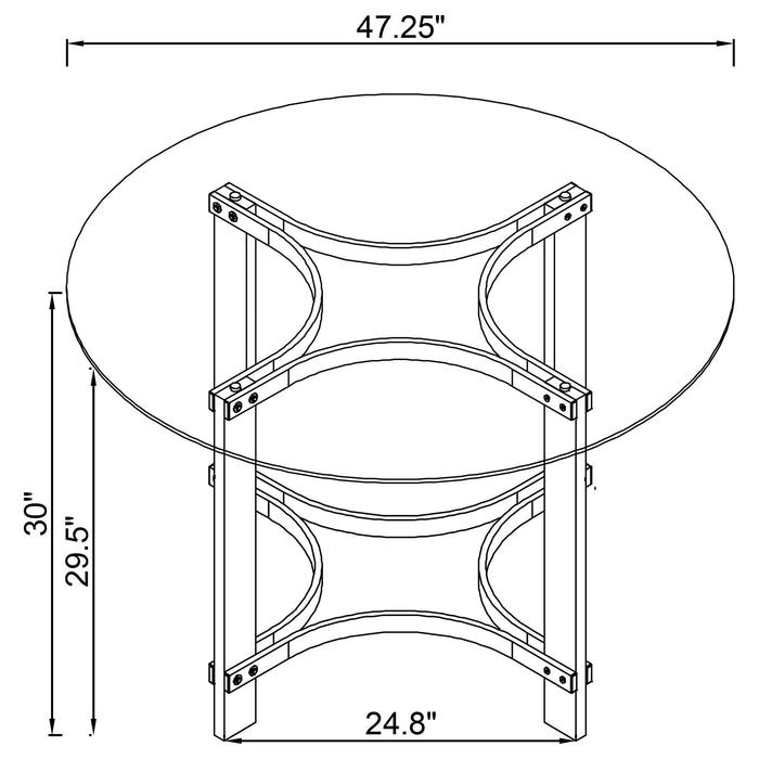 Uptown - 5 Piece Round Dining Set - Chrome Furniture Max