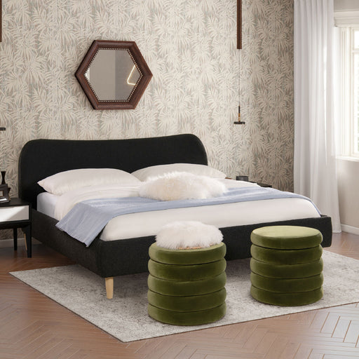 Roman - Curved Headboard Upholstered Platform Bed Jennifer Taylor Home