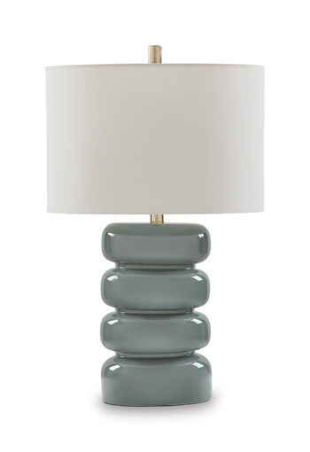 Clayard - Ceramic Table Lamp - Gray Blue Signature Design by Ashley®