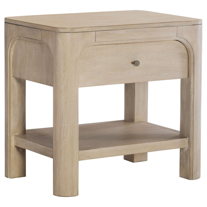 Flores - 1 Drawer Nightstand With Dual USB Ports - Mango Color Furniture Max