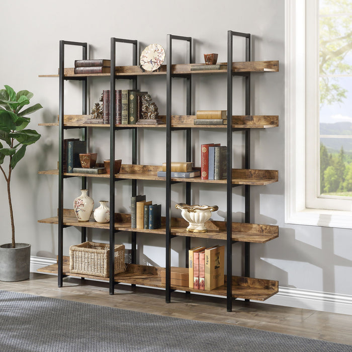 Vintage Industrial 5 Tier Bookcase Hearth and Haven