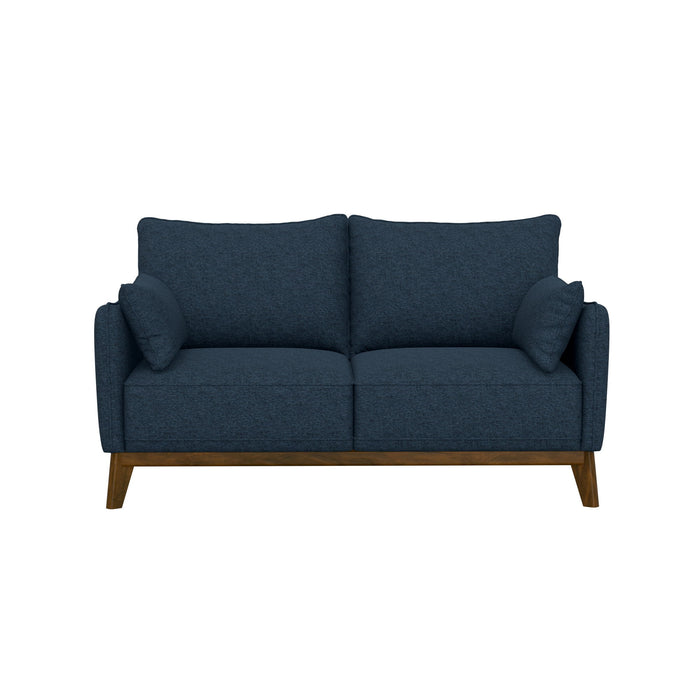 Loveseat With Flared Legs - Blue Emerald Home