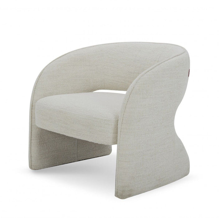 Textural Solid Color Arm Chair 31" - Cream and Black