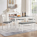 6 Piece Kitchen Dining Set, Rectangular Dining Table With 4 Upholstered Chairs And Bench - Gray / White Home Essentials