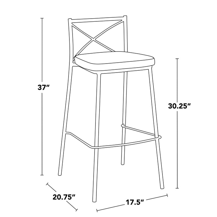 Modern Charlotte - Contemporary Fixed Height Barstool (Set of 2) Lumi Source