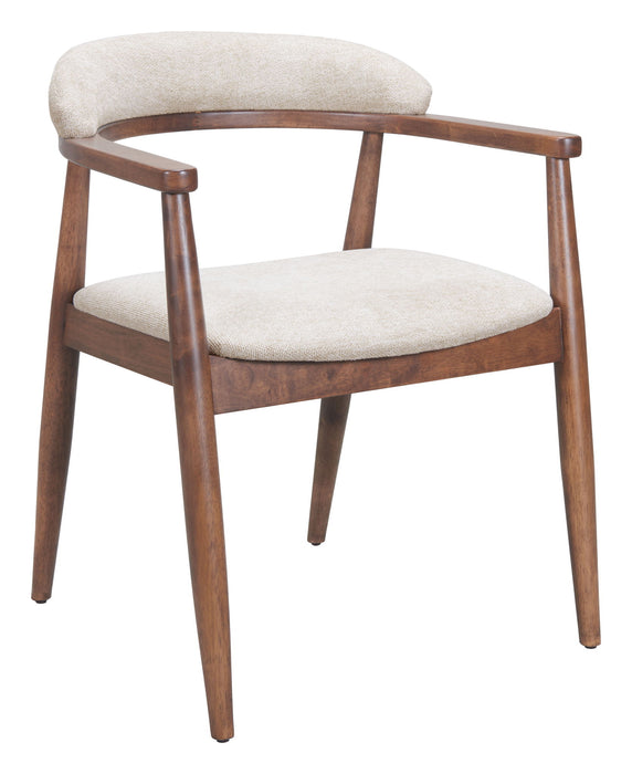 Goka - Dining Chair - Beige / Walnut Zuo Modern