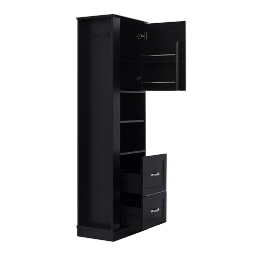 Freestanding Bathroom Storage Cabinet With Adjustable Shelves And Side Hooks Board, Rectangle Design Hearth and Haven