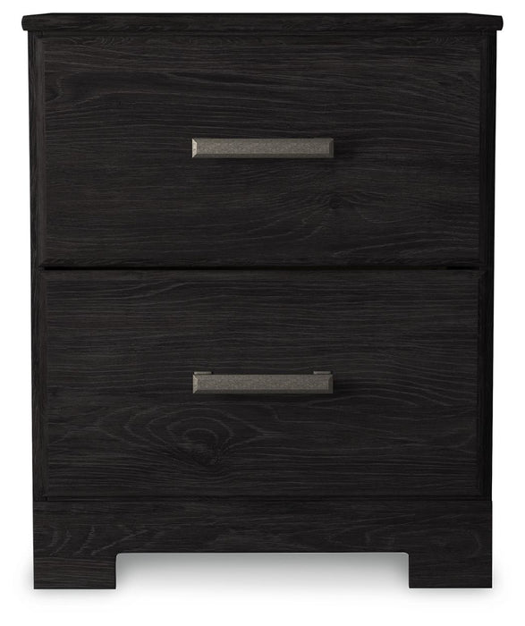 Belachime - Two Drawer Night Stand - Charcoal Signature Design by Ashley®