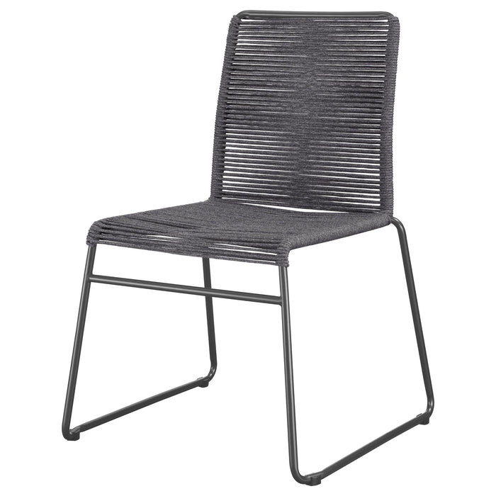 Jerome - Stackable Side Chair (Set of 2) - Charcoal Furniture Max