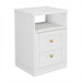 Nightstand With Door & Shelf, 2 Drawer Side Table Home Essentials