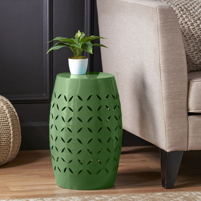 Outdoor Side Table With Barrel Shape Noble House