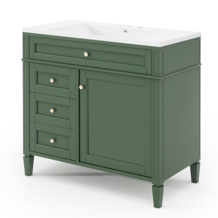 Bathroom Vanity With Mirror Cabinet, Storage Cabinet With 2 Soft Closing Doors And 4 Drawers, Undermount Sink