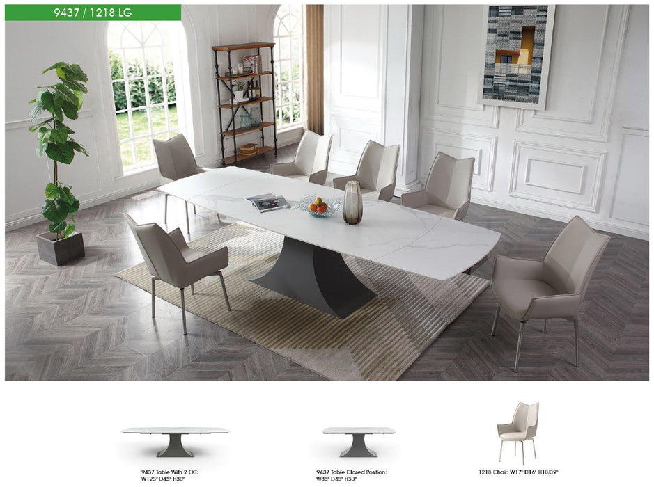 9437 - Dining Table - White / Black Extravaganza Collection