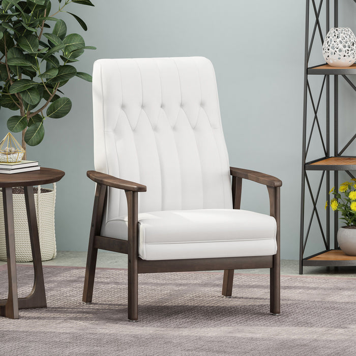 Modern Accent Chair - Brown / White