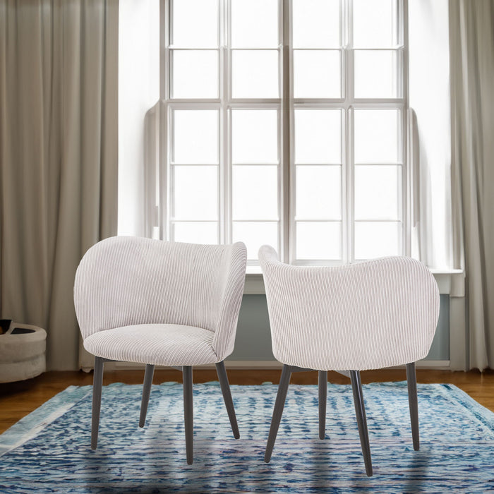 Dining Chair With Curved Padded Back (Set of 2) - Gray Home Essentials