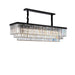 Michael Amini Lighting - Allure 20-Light Rectangular Crystal Chandelier - Matte Black / Pearl Silver Michael Amini