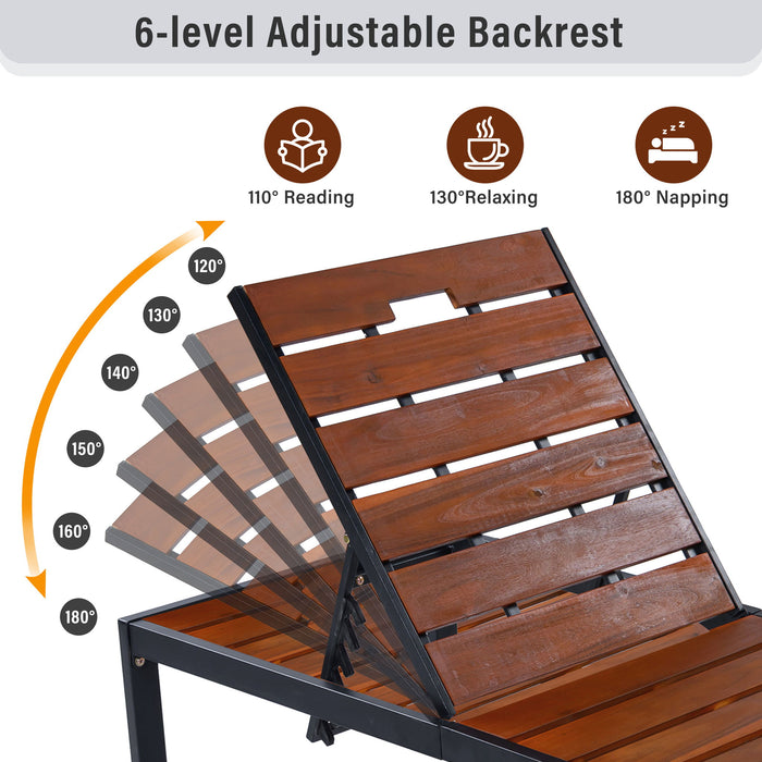 Outdoor Chaise With Adjustable Backrest Hearth and Haven