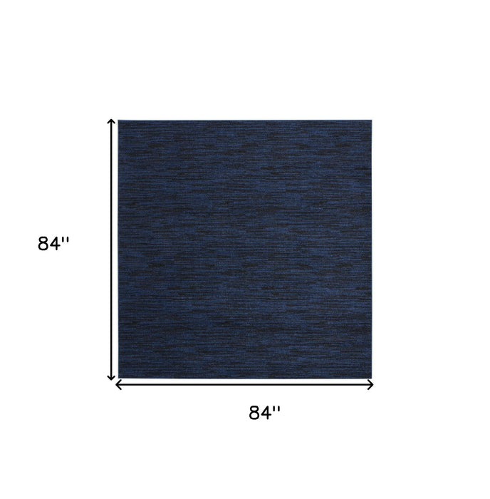 7' Square Indoor / Outdoor Area Rug - Midnight Blue