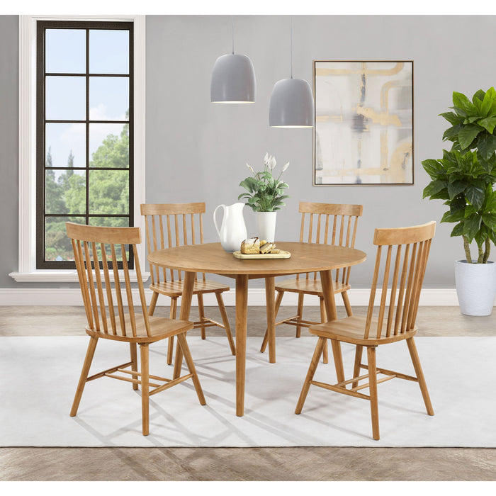 Finley - 5 Piece Dining Set With Round Table And Spindle Back Chairs Furniture Max