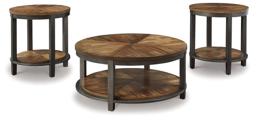 Roybeck - Occasional Table Set (Set of 3) - Light Brown / Bronze Signature Design by Ashley®