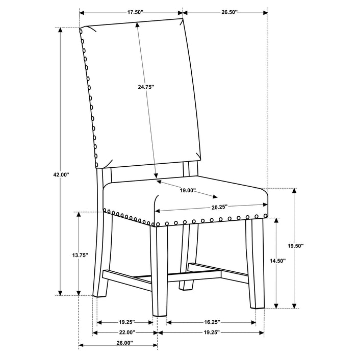 Ayers - Upholstered Side Chair (Set of 2) - Gray Furniture Max