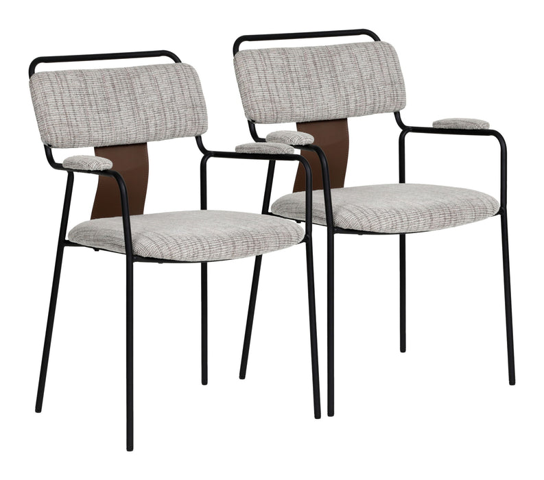 Couva - Dining Chair (Set of 2) - Gray Tweed Zuo Modern