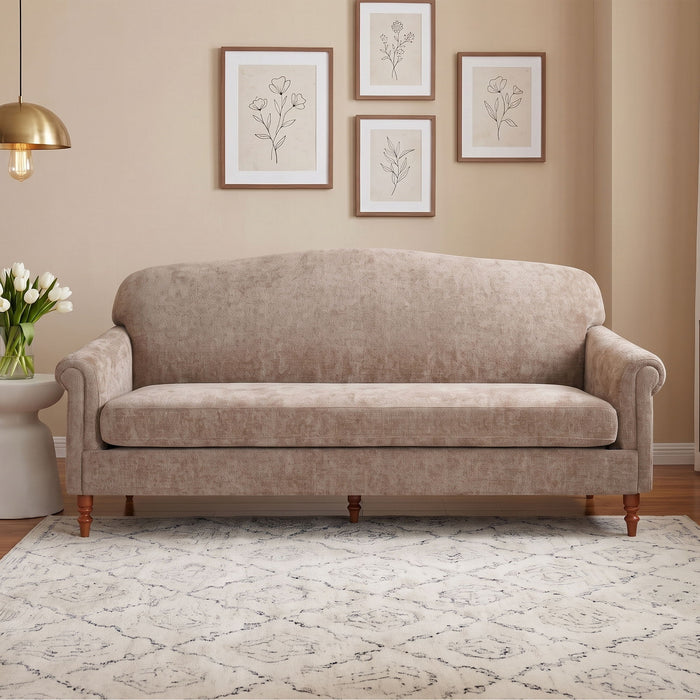 Loveseat Sofa, 2 Seater Couch With Rolled Arms Noble House