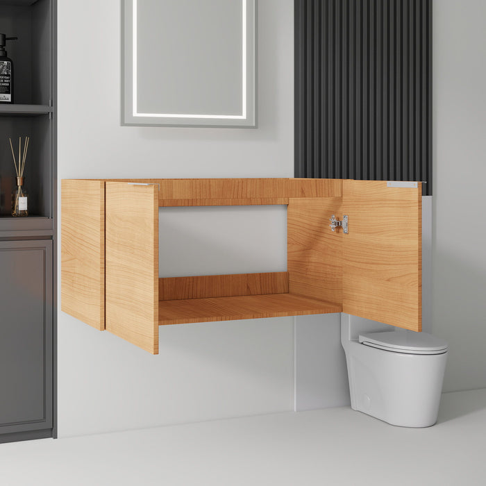 Floating Bathroom Vanity Cabinet & Soft Close Double Doors, Spacious Interior Storage, Wall Mounted, Cabinet Only Home Essentials