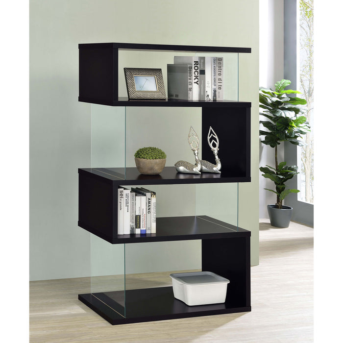 Elias - 4 Shelf Bookshelf With Zigzag Design Furniture Max