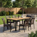 7 Piece Outdoor Dining Set With Table And 6 Chairs - Brown Multi Noble House