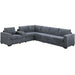 Modern Style L-Shape Sectional Set, USB Ports, Cup Holder Home Essentials