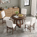 Dining Set With Leaf Round Table And 4 Upholstered Chairs Hearth and Haven