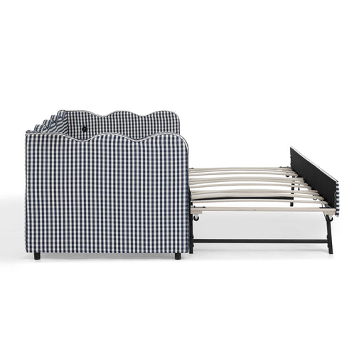 Gingham Daybed With USB Charging Port, Wave-Shaped Design Home Essentials