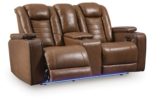Gruaro - Power Reclining Loveseat With Console / Adjustable Headrest - Amber Signature Design by Ashley®