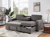 Estelle - Fabric Reversible Sleeper Sectional With Storage Chaise Drop-Down Table 2 Cup Holders And 2 USB Ports Lilola Home