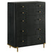 Anser - 5 Drawer Chest, Bedroom Storage Furniture - Black Furniture Max