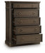 Wickenger - Five Drawer Chest - Dark Brown Signature Design by Ashley®