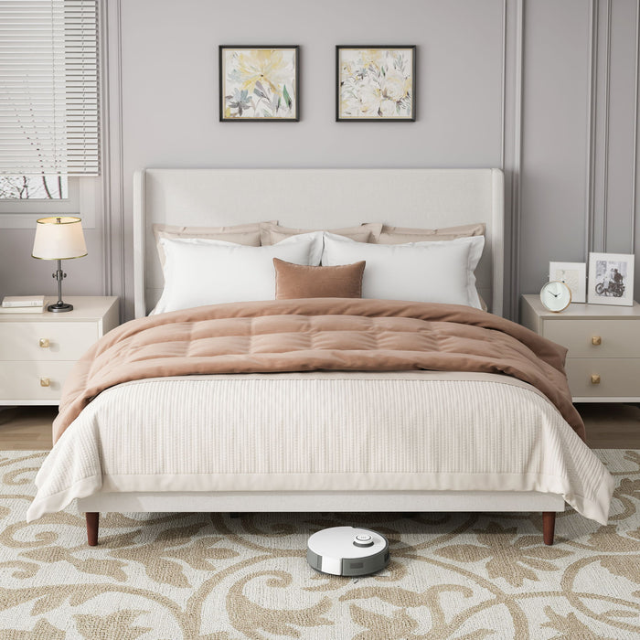 Upholstered Bed & High Headboard Design Home Essentials
