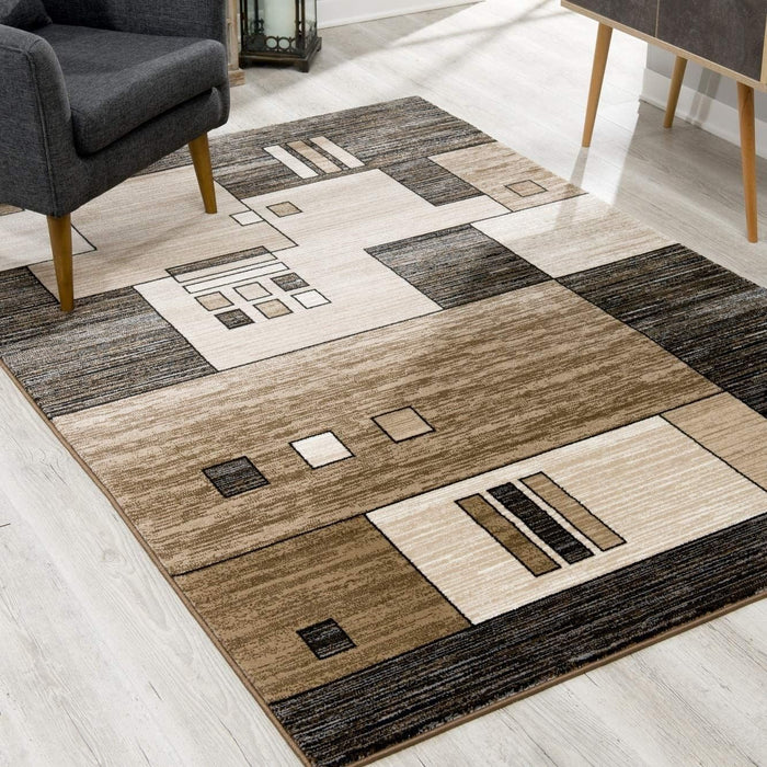 6' x 9' Abstract Dhurrie Area Rug - Beige
