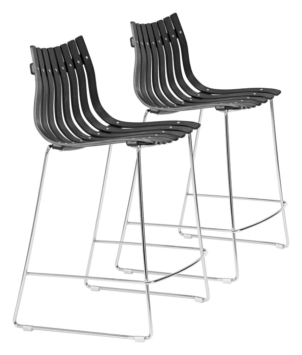 Beaufort - Counter Stool (Set of 2) - Black Zuo Modern