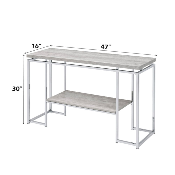 Chafik - Accent Table - Natural Oak & Chrome