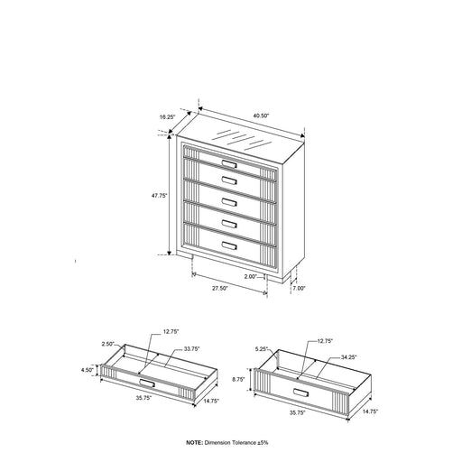 Isaiah - Upholstered Chest With LED Lighting Global Furniture USA