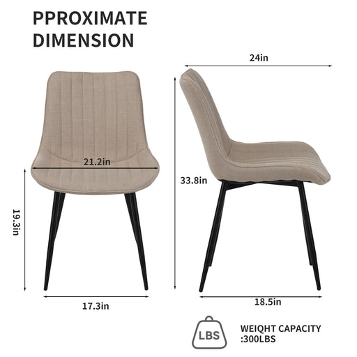 Dining Chair Set With Padded Backrests (Set of 4) - Beige Home Essentials