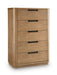 Pamaria - Five Drawer Chest - Light Brown Signature Design by Ashley®