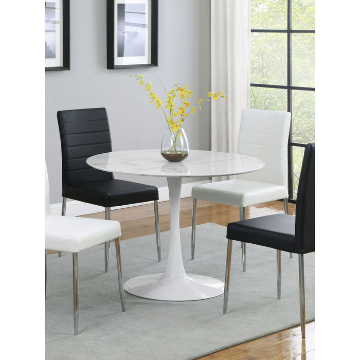 Round Dining Table With Pedestal Base - White Furniture Max