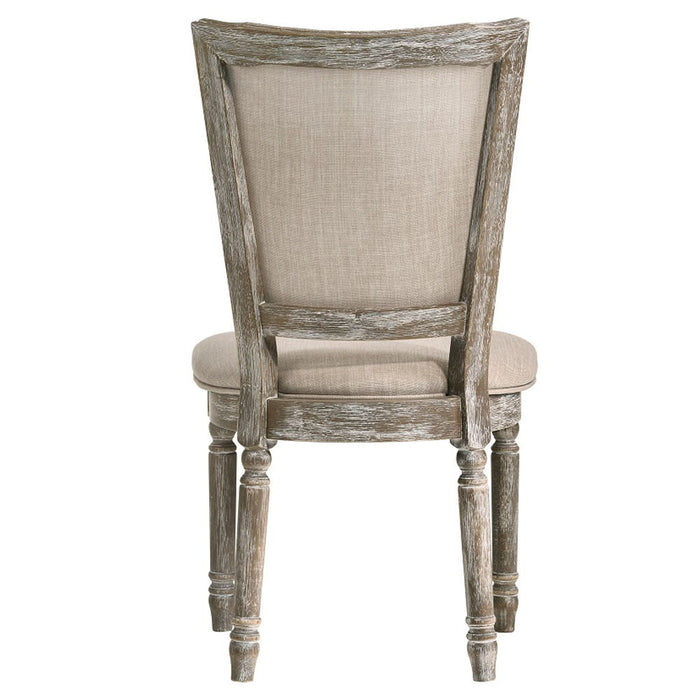 Gabrian - Fabric Side Chair (Set of 2) - Two-Tone Beige & Reclaimed Gray ACME